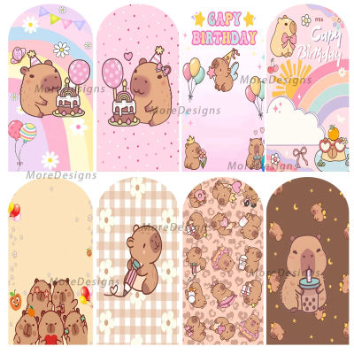 Fondo Fotográfico con Diseño de Capibara de Dibujos Animados, para Baby Shower, Cumpleaños de Niñas, Accesorios de Fotografía