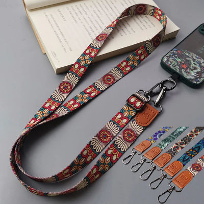Cordón cruzado para teléfono móvil con diseño de tótem Retro, colgante ajustable para colgar en el cuello, correa para teléfono móvil con junta de tarjeta Universal