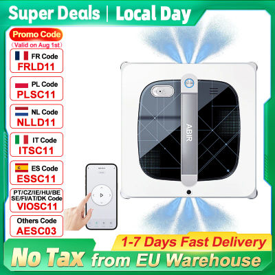 Robot limpiador de ventanas ABIR WD10, cepillos de doble rodillo, 4 cepillos para esquinas, pulverización de agua en 6 direcciones, succión de 10000 PA, lavado en húmedo y fregado combinados