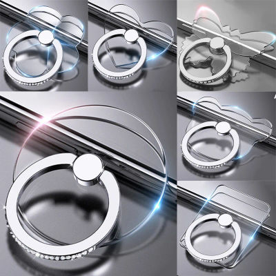 Soporte de anillo para teléfono celular transparente 360 ° Soporte de agarre de dedo transparente con rotación de grado compatible con iPhone Xiaomi para funda de teléfono