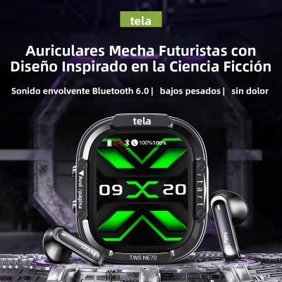Auriculares HTC NE70 Bluetooth V6 TWS con Traductor IA, Reducción de Ruido, Auriculares Inalámbricos para Juegos con Micrófono