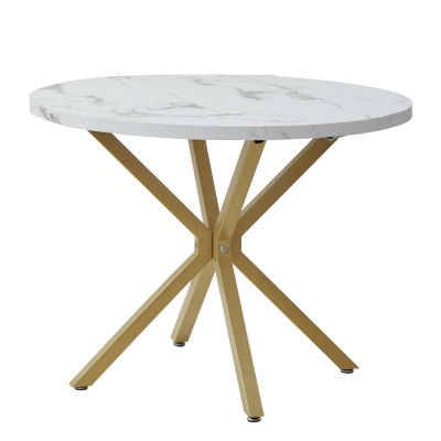EGOONM-mesa de comedor de lujo para el hogar, mueble de imitación con efecto mármol, redondo, Simple, 100CM