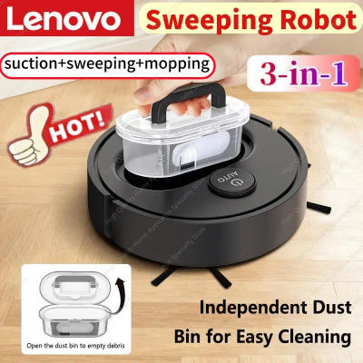 Aspiradora robótica inteligente 3 en 1 de Lenovo, dispositivo de limpieza con función de barrido y fregado, recargable por USB, mini dispositivo de limpieza para el hogar, ideal para eliminar pelos de