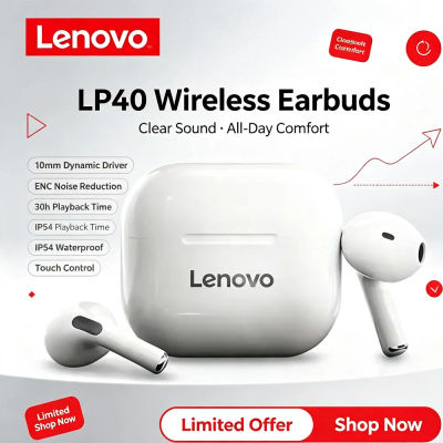 Auriculares inalámbricos Lenovo LP40, auriculares Bluetooth 5,0, auriculares con Control táctil, sonido estéreo, deportivos, resistentes al agua, Mini auriculares TWS para