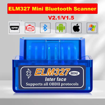 Mini ELM327 V1.5/V2.1 Bluetooth OBD2 escáner lector de código herramientas de diagnóstico de coche comprobar escaneo de motor Detector de fallos de coche