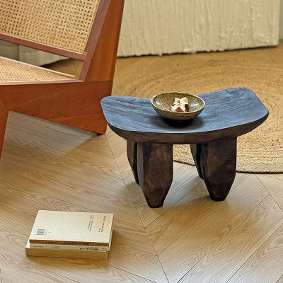 Taburete de madera maciza de estilo japonés, taburete Vintage para cambiar zapatos de sala de estar, banco bajo decorativo, accesorio de fotografía para muebles del hogar
