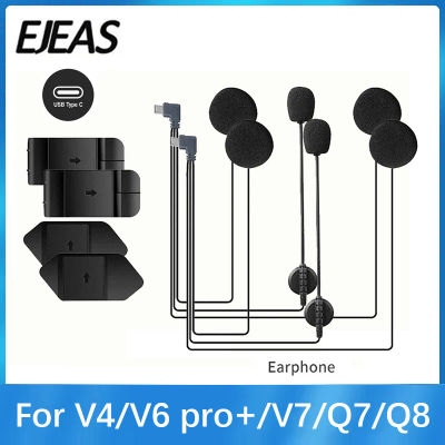 Auriculares originales para casco de motocicleta EJEAS V4PLUS /V6 PRO + enchufe tipo C con altavoz micrófono Clip y Base opcionales