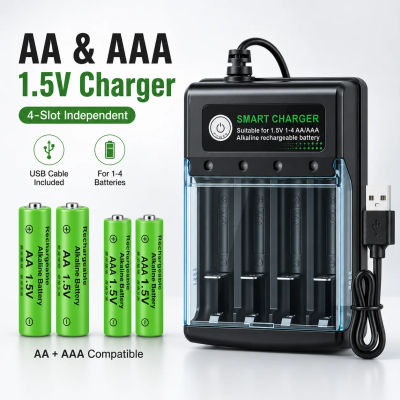 Pilas recargables AA de 9800mAh y AAA de 8800mAh de 1.5V con cargador para computadoras y dispositivos domésticos