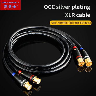 Grey Knight-Cable balanceado XLR Chapado en plata OCC de alta fidelidad, Cable de altavoz de Audio Hifi, Cable mezclador de micrófono