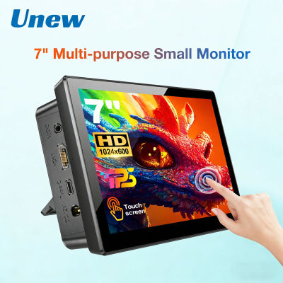 Unew 7 "Raspberry Pi 5 4 3 Monitor de pantalla táctil 1024x600 HDMI USB altavoz ventilador para unidad Raspi libre adaptado para Orange Pi