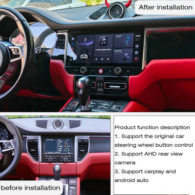 Estéreo para Auto Android 15 para Porsche Macan 2014-2017, Pantalla Táctil HD de 12.3 Pulgadas, GPS, Navegador, WiFi, Bluetooth, CarPlay, Multimedia