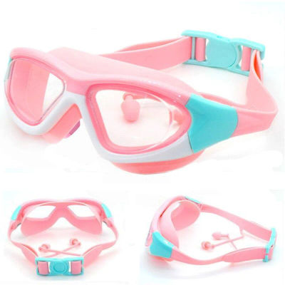 Gafas de natación para niños de alta definición para niños y niñas, gafas de natación antivaho, gafas de montura grande, silicona cómoda