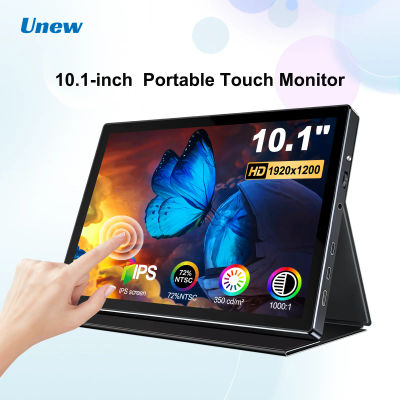 Monitor Portátil de 10.1 Pulgadas con Soporte Tipo-C/HDMI, Pantalla Táctil IPS de 1920x1200, Estuche de Cuero VESA 75*75mm