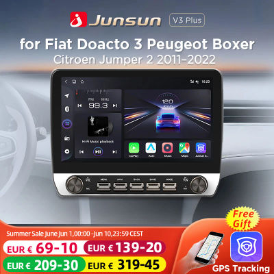 Junsun 10,1 "WirelessCarplay AndroidAuto Radio de coche para Fiat Ducato Jumper2 2011-2022 radio con botón Bluetooth GPS Navi 4G DSP