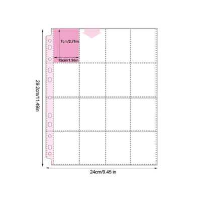 10/20 piezas 50*68 A4 16 bolsillos hoja de álbum transparente fundas para tarjetas de juego 2/3/411 agujeros página juego de mesa carpeta de tarjetas Protector