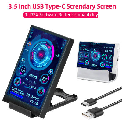 Pantalla secundaria tipo C de 3,5 pulgadas para ordenador CPU RAM GPU HDD Monitor 320*480 IPS LCD ISB pantalla TURZX Software NO AIDA64