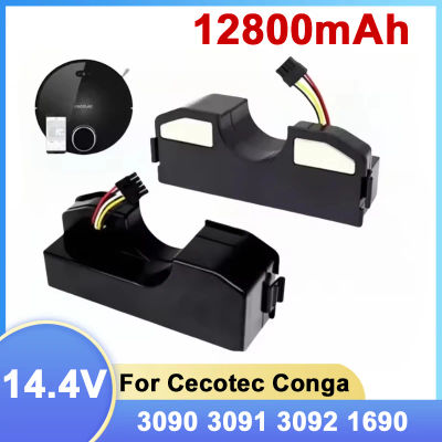 CECOTEC Conga 3090 12800mAh 14,4V Batería de Repuesto para Robot Aspirador Compatible con Modelos 3091 3092 1690 1890 2090