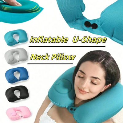 Almohada inflable para el cuello para viajar, almohadas para el cuello hinchadas para viajes aéreos, almohadas de viaje, almohada inflable en forma de U