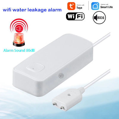 Tuya WiFi inteligente 2,4G Sensor de fugas de agua de inundación Monitor de nivel de agua remoto con sistema de alarma de sonido de seguridad para automatización del hogar