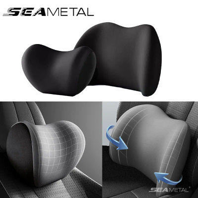 SEAMETAL-almohadas de espuma viscoelástica para coche, almohada para reposacabezas de asiento de coche, cojín de cintura suave, Protector de cintura para coche, accesorios para almohada para cabeza y