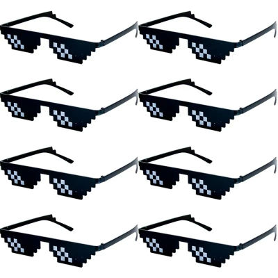 1-8 piezas de gafas de sol con diseño de mosaico, gafas vintage geniales para fiestas, gafas para hombre, gafas de sol pixeladas, gafas divertidas para mujer