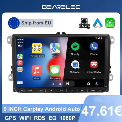 Pantalla de coche android-auto inalámbrica de 9 pulgadas, reproductor Multimedia Carplay Android13system para navegación GPS VW, Bluetooth, WiFi, Radio FM