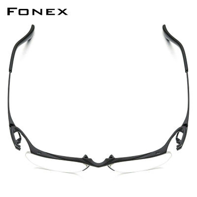 Montura de gafas FONEX de titanio puro para hombre, nuevo diseño de marca, gafas cuadradas sin montura, gafas japonesas ultraligeras de media montura 85709