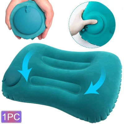 Almohada cuadrada inflable flocada, multifuncional, para acampar al aire libre, almacenamiento portátil, almohada de viaje, suministros para el hogar y la Oficina