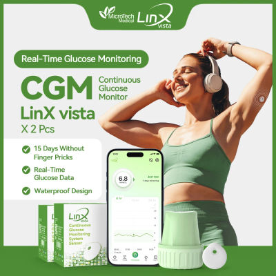 2 uds MicroTech LinX vista sistema dinámico de monitoreo continuo de glucosa Sensor CGM Monitor de azúcar en sangre 15 días