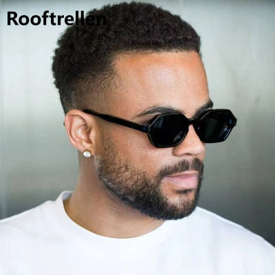Gafas de sol cuadradas poligonales pequeñas retro para hombre, gafas de sol vintage para mujer, lentes degradadas de moda, gafas de sol negras de marca para hombre, protección UV400