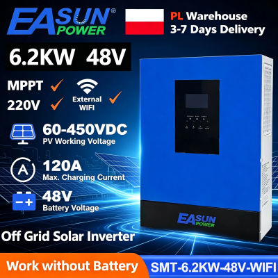 Inversor Solar Híbrido EASUN POWER de 6.2KW, 48V 220V 120A, Cargador MPPT, Inversor de Onda Sinusoidal Pura, Inversor Fuera de Red con WIFI