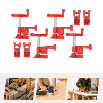 Paquete de 4 abrazaderas para tubos de pegado de madera de 3/4 ", abrazaderas para tubos de carpintería de alta resistencia para uso en tiendas de madera, plantas de fabricación