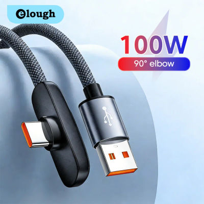 Cargador Rápido USB a Tipo C de 100W 90 ° Cable de Datos USB C con Conector en Ángulo, Supercarga PD, para Samsung S23 S22 Huawei POCO Realme