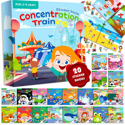 Libro de pegatinas de juguetes para bebés, múltiples escenarios, pegatinas DIY de dibujos animados, rompecabezas, juguetes educativos de aprendizaje cognitivo para niños de 2 a 6 años, regalo