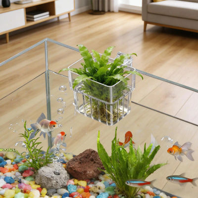Soporte para plantas de acuario, maceta colgante transparente para pecera, cultivo de plantas acuáticas, decoraciones de paisaje acuático, soporte para macetero, tazas