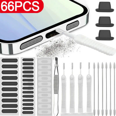 Altavoz de teléfono móvil, tapón antipolvo, pegatina de malla para iPhone 16, Samsung, Xiaomi, tipo C, Protector de puerto de carga, Kit de limpieza Universal