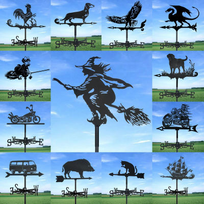 Vane, ferristería de jardín de exterior de metal, decoración de jardín de patio de techo, muebles creativos de pollo, bruja, artículos para el hogar nuevos