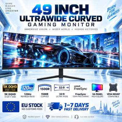 Monitor curvo ultranarrow de 49 pulgadas para juegos, 120Hz, 5K DQHD 5120×1440 VA, monitor para PC con FreeSync, pantalla ultraancha para PC y portátil, compatible con montaje VESA, ideal para juegos,