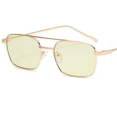 Nuevas gafas de sol Unisex de doble haz, gafas Anti-UV, gafas de personalidad, gafas de sol con montura de aleación ornamental simple