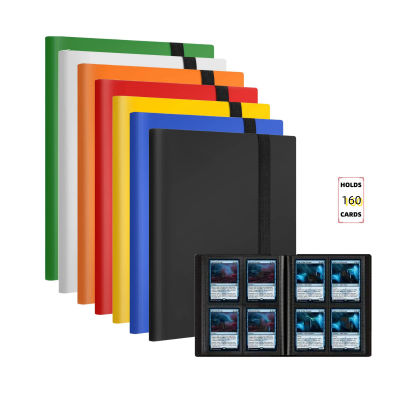 Carpeta de tarjetas comerciales extragrande de 160 bolsillos: material PP duradero, álbum protector para juegos y tarjetas coleccionables