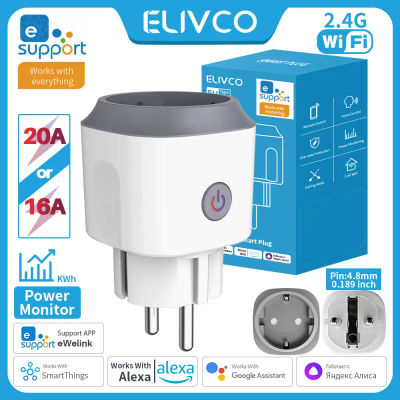 EWelink-enchufe inteligente EU16A/20A, Wifi, con Monitor de potencia, aplicación remota Smart Life, Control, compatible con asistente de Google Alexa