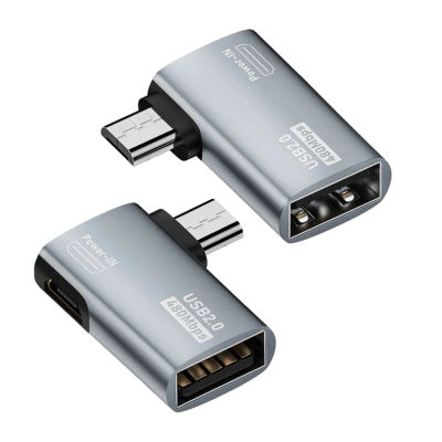 Adaptador Micro USB a USB OTG con ángulo izquierdo/derecho de 90 grados para Fire TV Stick 4K Android Phone Tablet conectar periféricos