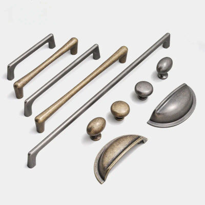 Tiradores de armario largos Vintage nórdico, tiradores de aleación de aluminio para muebles, tiradores de bronce/plateado antiguo para armario y cajón
