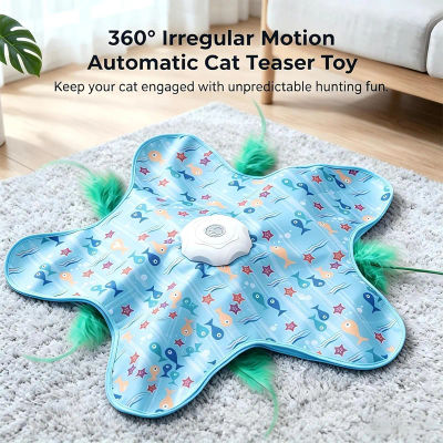 Juguete de Manta para Gatos con Plataforma Giratoria Automática, Juguete Divertido para Gatos, Juego para Mascotas, Artefacto de Alivio, Cubierta para Esconder Juguetes