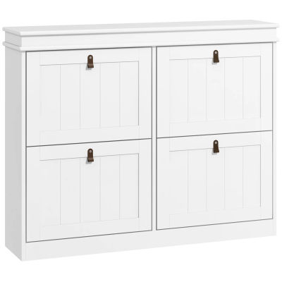 Mueble zapatero HOMCOM para 20 pares de zapatos, zapatero moderno y estrecho con 4 estantes ajustables y cajón