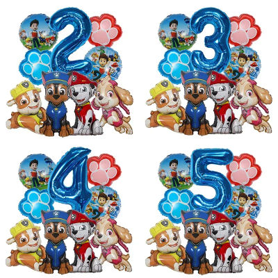 9 Globos de Aluminio de Patrulla Canina con Números Digitales, Decoración para Fiestas de Perros Rescatistas, Regalo para Bebés, Chase y Skye