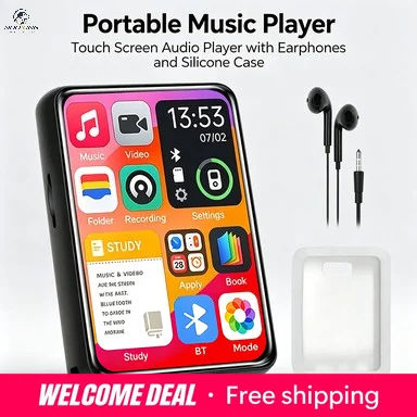 Reproductor MP3/MP4 Bluetooth 5.4 de Metal, Reproductor de Música Portátil con Pantalla Táctil de 2.4 Pulgadas y Altavoz Integrado, Compatible con Lectura de Libros Electrónicos y Grabación de Voz