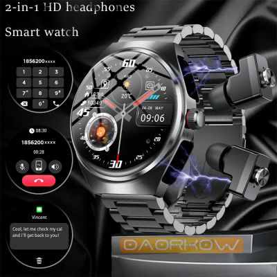 2025 reloj inteligente 2 en 1 con auriculares NFC Smartwatch TWS auriculares Bluetooth Monitor de ritmo cardíaco presión arterial reloj deportivo Fitness