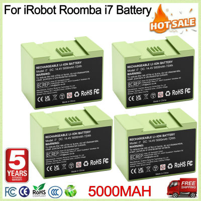 Batería de Repuesto de 5000 mAh para iRobot Roomba i7, Compatible con Roomba i3, i4, i7, e5, e6, Aspiradora, Herramientas Eléctricas, Batería Recargable