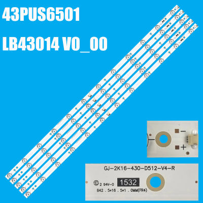 Retroiluminación LED 12 tira de lámpara para Philips 43 "TV LB43014 V0_00 TPT430U3 EQLSJA.G 43PUS6501 43PUS6101 43PUS6201 43PUS7202 43PUH6101